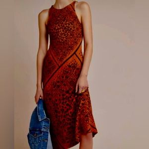 ANTHROPOLOGIE ALISE PRINTED KNIT MIDI DRESS by FARM RIO- Medium